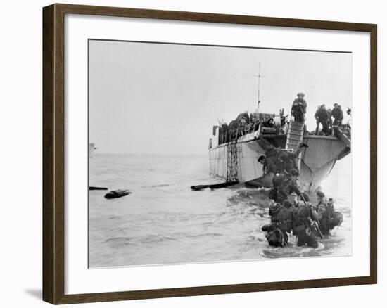 Commando Operations During the Invasion of Normandy, June 1944-English Photographer-Framed Photographic Print