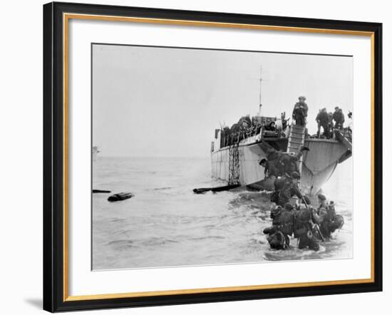 Commando Operations During the Invasion of Normandy, June 1944-English Photographer-Framed Photographic Print