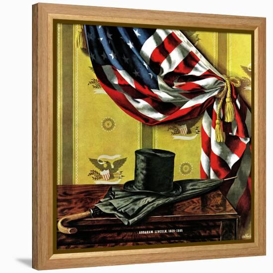 "Commemorating Lincoln's Birthday," February 12, 1944-John Atherton-Framed Premier Image Canvas