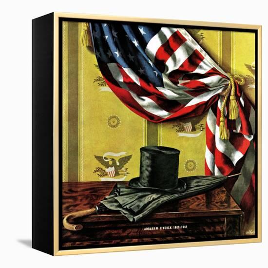 "Commemorating Lincoln's Birthday," February 12, 1944-John Atherton-Framed Premier Image Canvas