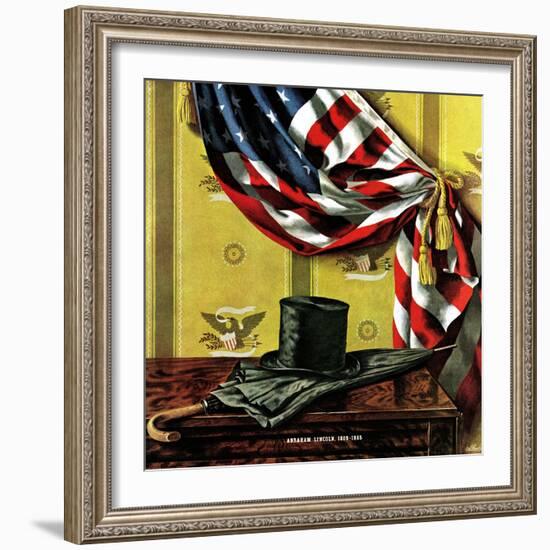 "Commemorating Lincoln's Birthday," February 12, 1944-John Atherton-Framed Giclee Print