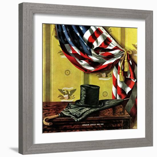 "Commemorating Lincoln's Birthday," February 12, 1944-John Atherton-Framed Giclee Print