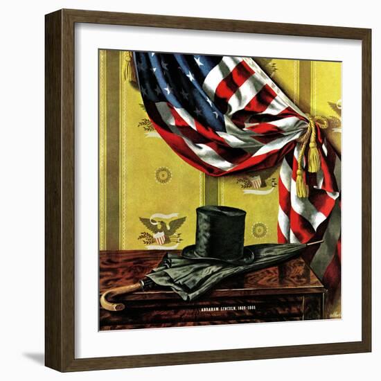 "Commemorating Lincoln's Birthday," February 12, 1944-John Atherton-Framed Giclee Print