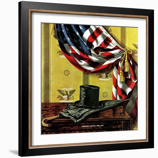 "Commemorating Lincoln's Birthday," February 12, 1944-John Atherton-Framed Giclee Print