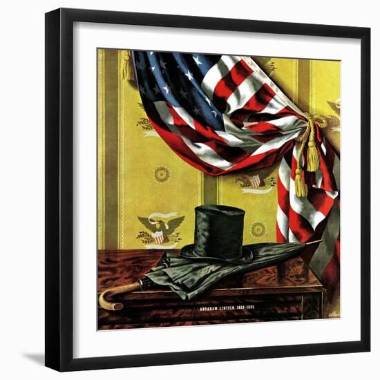 "Commemorating Lincoln's Birthday," February 12, 1944-John Atherton-Framed Giclee Print