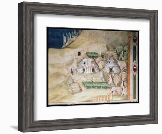 Commemoration of Guidoriccio Da Fogliano at the Siege of Montemassi, Detail of the Military…-Simone Martini-Framed Giclee Print