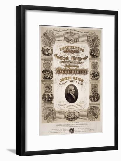Commemorative Poster for Franz Joseph Haydn-null-Framed Giclee Print