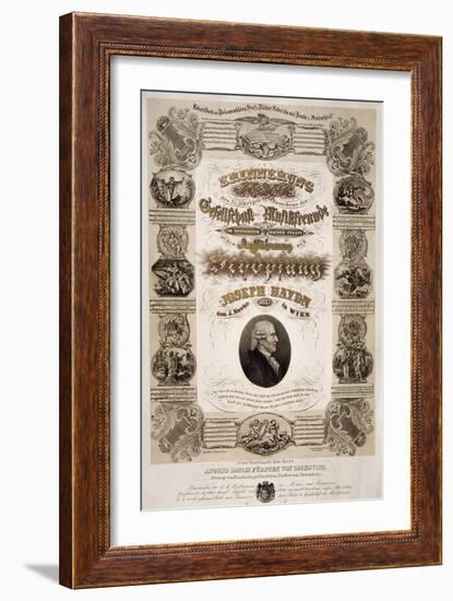 Commemorative Poster for Franz Joseph Haydn-null-Framed Giclee Print