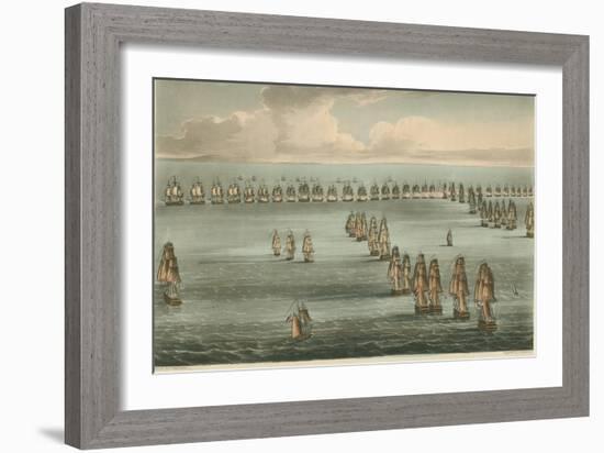 Commencement of the Battle of Trafalgar, 1805-Thomas Whitcombe-Framed Giclee Print