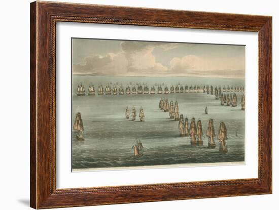 Commencement of the Battle of Trafalgar, 1805-Thomas Whitcombe-Framed Giclee Print