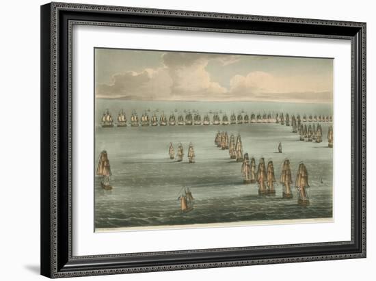 Commencement of the Battle of Trafalgar, 1805-Thomas Whitcombe-Framed Giclee Print