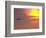 Commercial Airplane at Sunset-Mitch Diamond-Framed Photographic Print