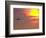 Commercial Airplane at Sunset-Mitch Diamond-Framed Photographic Print