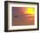 Commercial Airplane at Sunset-Mitch Diamond-Framed Photographic Print