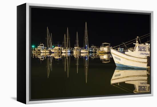 Commercial and Recreational Boats in Fulton Harbor-Larry Ditto-Framed Premier Image Canvas