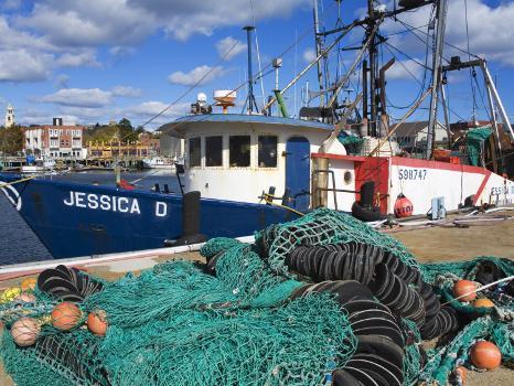 Premium Photo  Colored fishing nets lie on the pier against the background  of boats