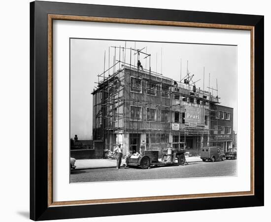 Commercial Shop Unit Construction in Rotherham, South Yorkshire, 1962-Michael Walters-Framed Photographic Print