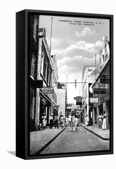 Commercial Street, Curacao, Netherlands Antilles, C1900s-null-Framed Premier Image Canvas