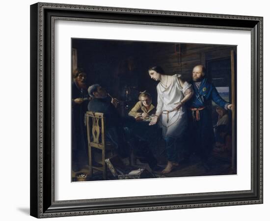 Commissary of Rural Police Investigating, 1857-Vasili Grigoryevich Perov-Framed Giclee Print