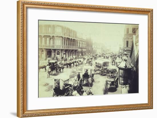 Commissioner Street in Johannesburg, 1890, South Africa 19th Century-null-Framed Giclee Print