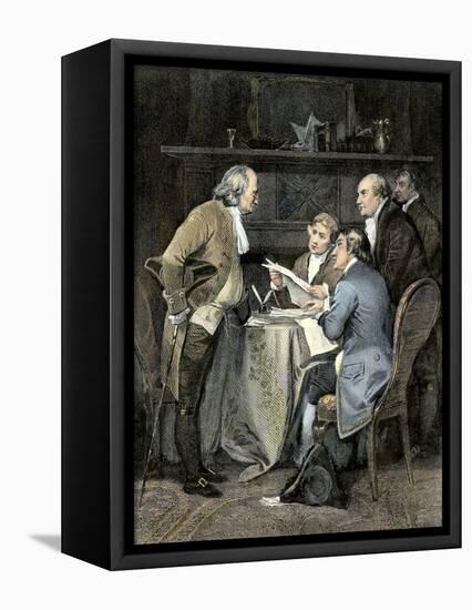 Committee Writing the Declaration of Independence, c.1776-null-Framed Premier Image Canvas