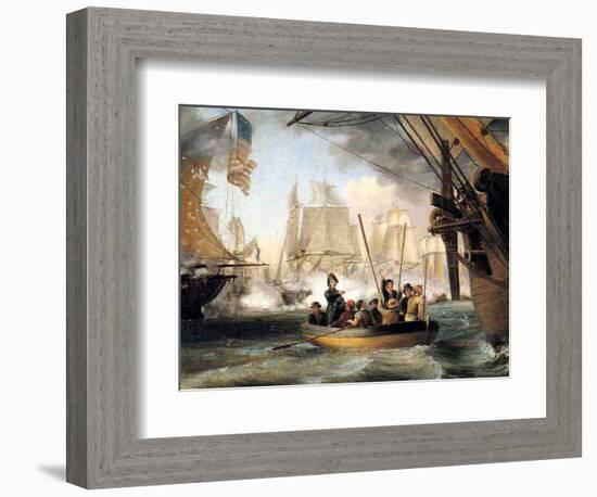 Commodore Perry at the Battle of Lake Erie-Thomas Birch-Framed Giclee Print