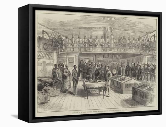 Commodore Sir W Hewitt Delivering Presents to African Chiefs on Board the Encounter at Bonny Town-null-Framed Premier Image Canvas