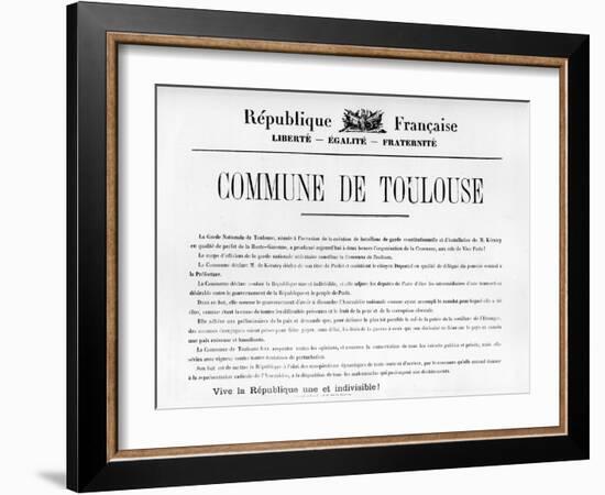Commune De Toulouse, from French Political Posters of the Paris Commune-null-Framed Giclee Print