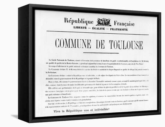 Commune De Toulouse, from French Political Posters of the Paris Commune-null-Framed Premier Image Canvas