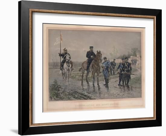 Communication Aux Avant-Postes, 1881-Alphonse Marie de Neuville-Framed Giclee Print