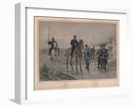 Communication Aux Avant-Postes, 1881-Alphonse Marie de Neuville-Framed Giclee Print