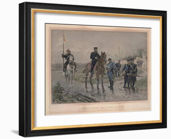 Communication Aux Avant-Postes, 1881-Alphonse Marie de Neuville-Framed Giclee Print