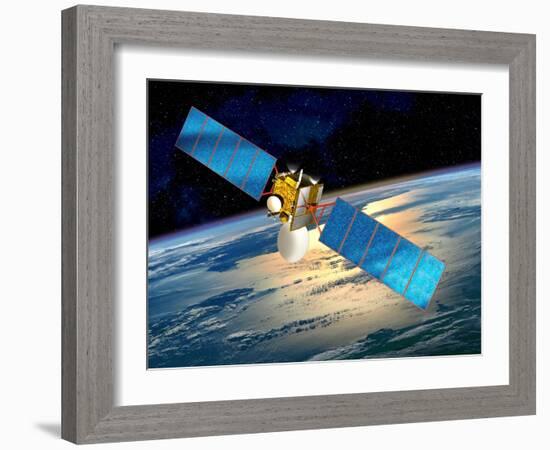 Communications Satellite, Artwork-David Ducros-Framed Photographic Print