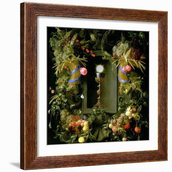 Communion Cup and Host, Encircled with a Garland of Fruit-Jan Davidsz. de Heem-Framed Giclee Print