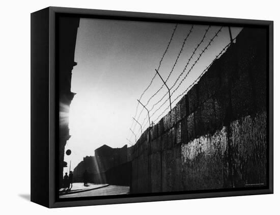 Communist Built Wall Dividing East from West Berlin-Paul Schutzer-Framed Premier Image Canvas