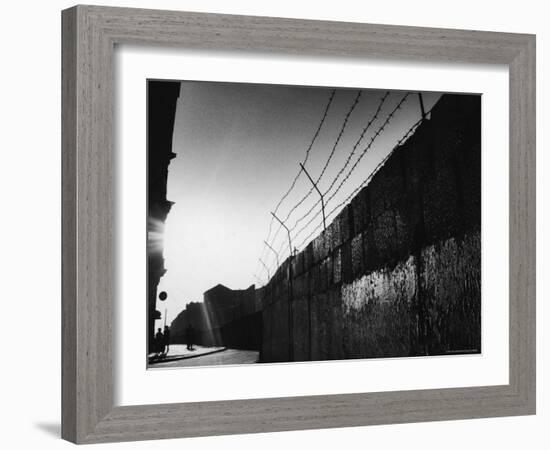 Communist Built Wall Dividing East from West Berlin-Paul Schutzer-Framed Photographic Print