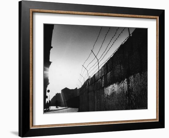 Communist Built Wall Dividing East from West Berlin-Paul Schutzer-Framed Photographic Print