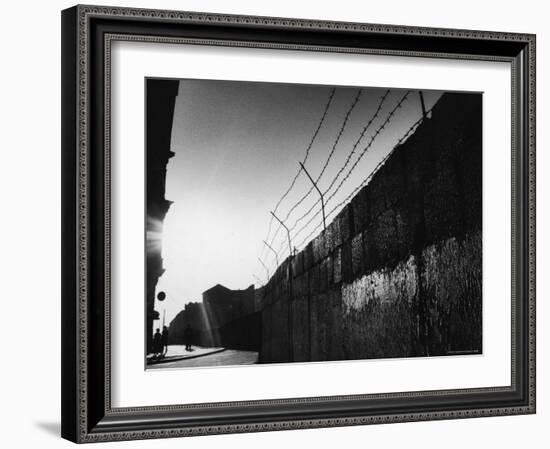 Communist Built Wall Dividing East from West Berlin-Paul Schutzer-Framed Photographic Print