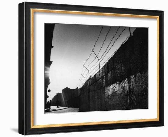 Communist Built Wall Dividing East from West Berlin-Paul Schutzer-Framed Photographic Print