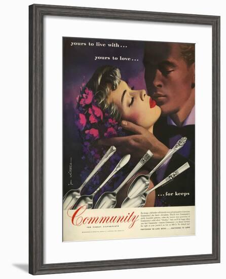 Community Cutlery, Magazine Advertisement, USA, 1950-null-Framed Giclee Print