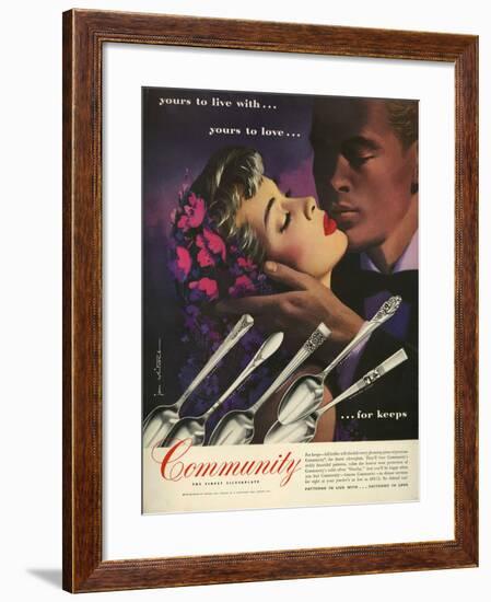 Community Cutlery, Magazine Advertisement, USA, 1950-null-Framed Giclee Print