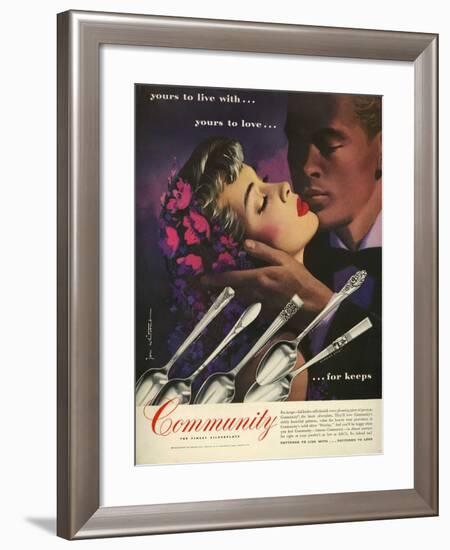 Community Cutlery, Magazine Advertisement, USA, 1950-null-Framed Giclee Print