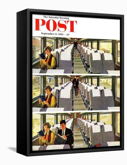 "Commuter Pickup" Saturday Evening Post Cover, September 15, 1956-Thornton Utz-Framed Premier Image Canvas