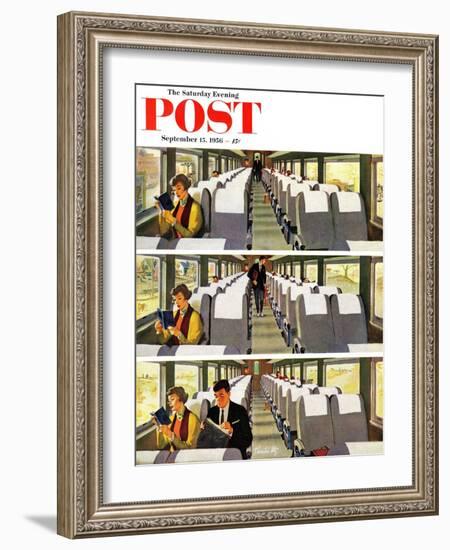 "Commuter Pickup" Saturday Evening Post Cover, September 15, 1956-Thornton Utz-Framed Giclee Print