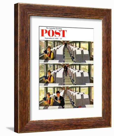 "Commuter Pickup" Saturday Evening Post Cover, September 15, 1956-Thornton Utz-Framed Giclee Print