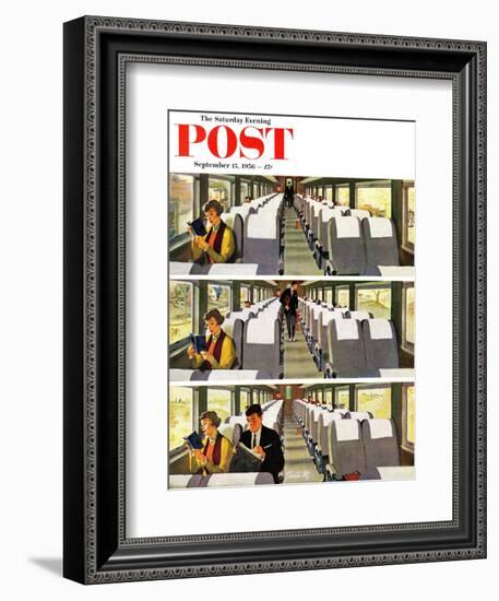 "Commuter Pickup" Saturday Evening Post Cover, September 15, 1956-Thornton Utz-Framed Giclee Print