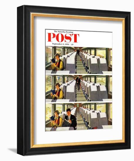 "Commuter Pickup" Saturday Evening Post Cover, September 15, 1956-Thornton Utz-Framed Giclee Print