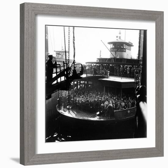 Commuters Crowded Aboard Staten Island Ferry-Andreas Feininger-Framed Photographic Print