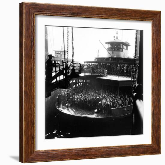 Commuters Crowded Aboard Staten Island Ferry-Andreas Feininger-Framed Photographic Print