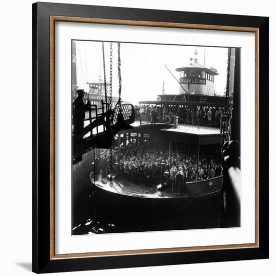 Commuters Crowded Aboard Staten Island Ferry-Andreas Feininger-Framed Photographic Print